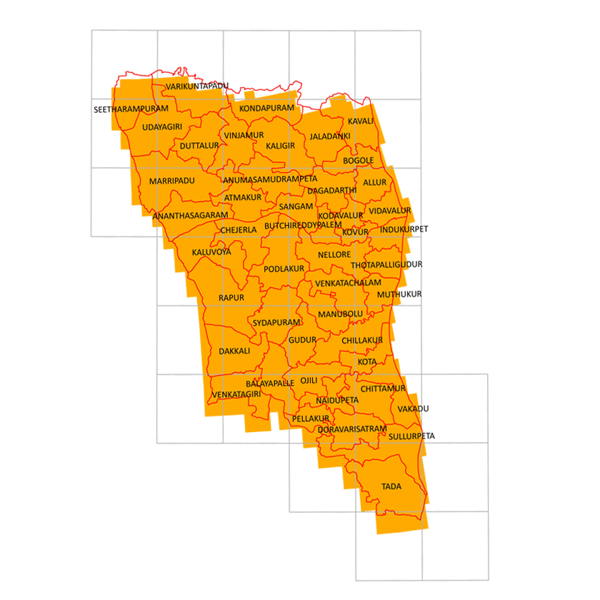 Storm surge inundation map for cyclone with wind speed
